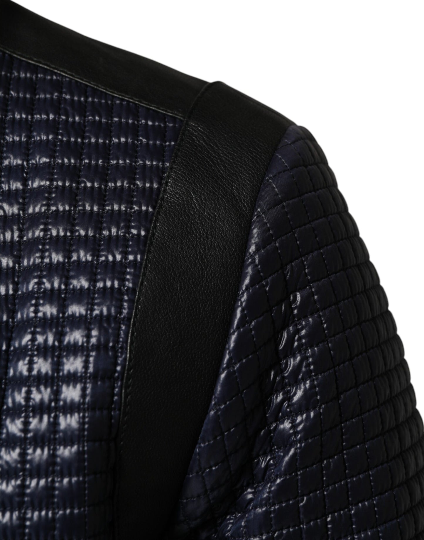 Dolce &amp; Gabbana Blauw Nylon Bomberjack met Volledige Ritssluiting voor Heren