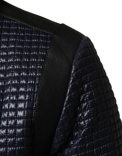 Dolce &amp; Gabbana Blauw Nylon Bomberjack met Volledige Ritssluiting voor Heren