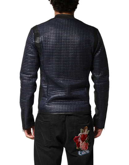 Dolce &amp; Gabbana Blauw Nylon Bomberjack met Volledige Ritssluiting voor Heren