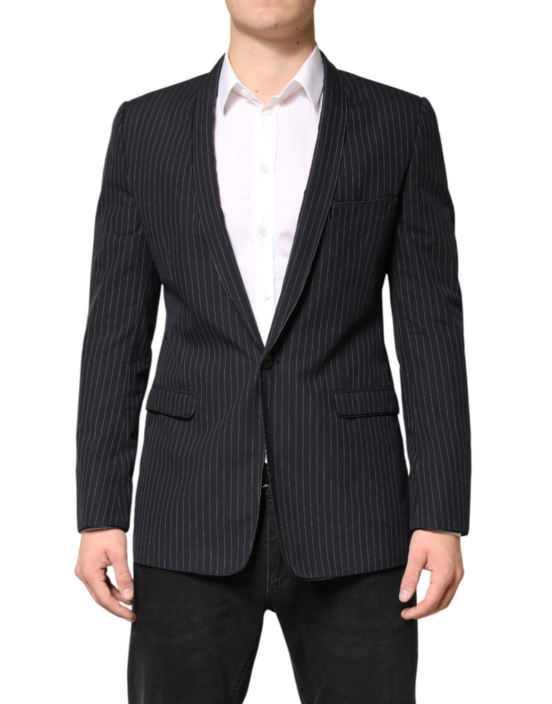 Veste de costume Dolce &amp; Gabbana à rayures noires et un bouton