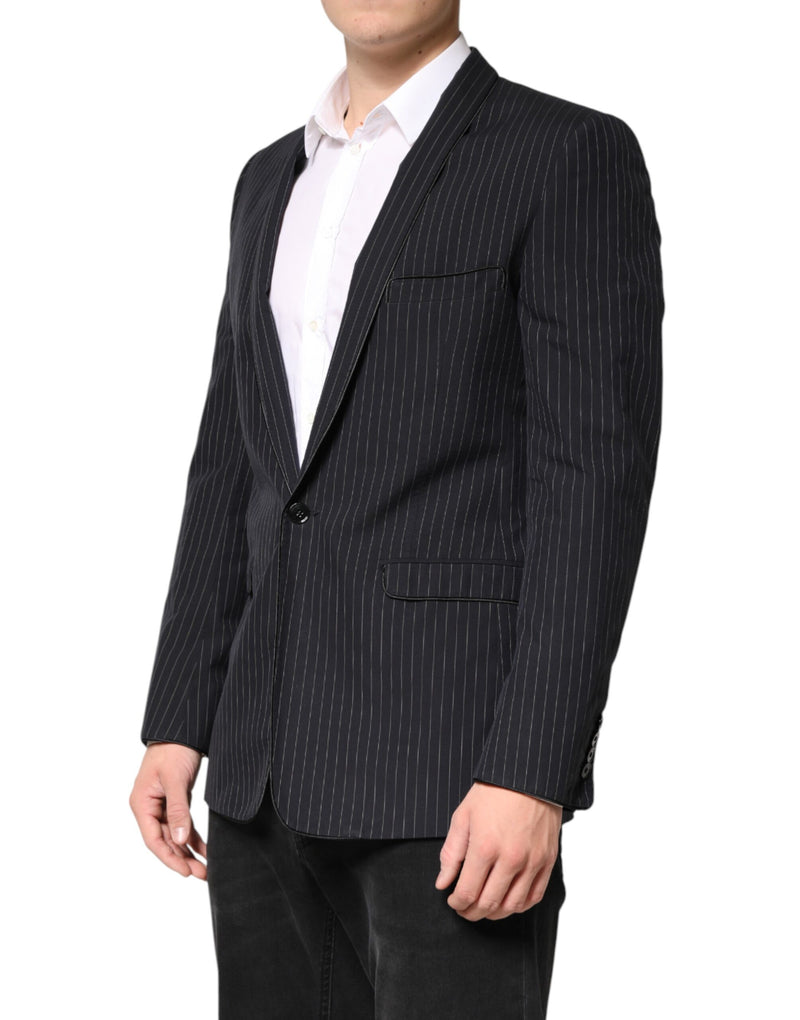 Veste de costume Dolce &amp; Gabbana à rayures noires et un bouton
