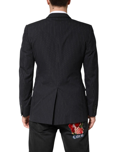 Veste de costume Dolce &amp; Gabbana à rayures noires et un bouton