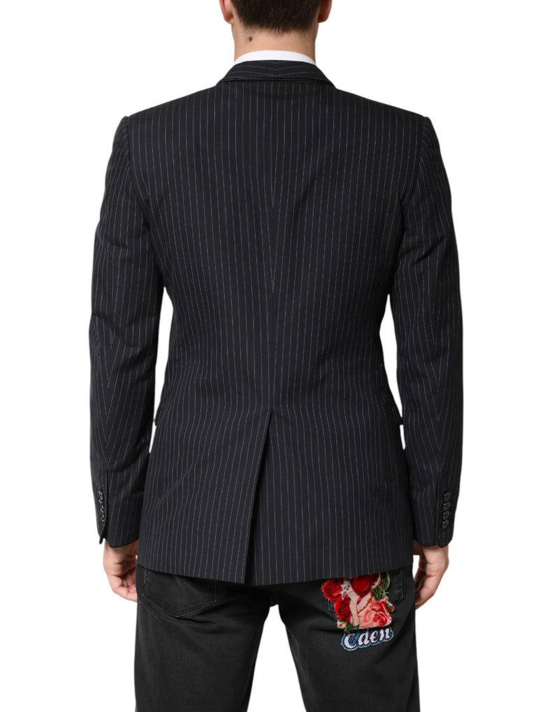 Veste de costume Dolce &amp; Gabbana à rayures noires et un bouton