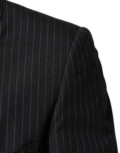 Veste de costume Dolce &amp; Gabbana à rayures noires et un bouton