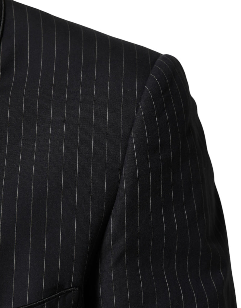 Veste de costume Dolce &amp; Gabbana à rayures noires et un bouton