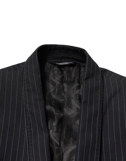 Veste de costume Dolce &amp; Gabbana à rayures noires et un bouton