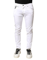 Jean skinny en coton stretch blanc Dolce &amp; Gabbana pour homme