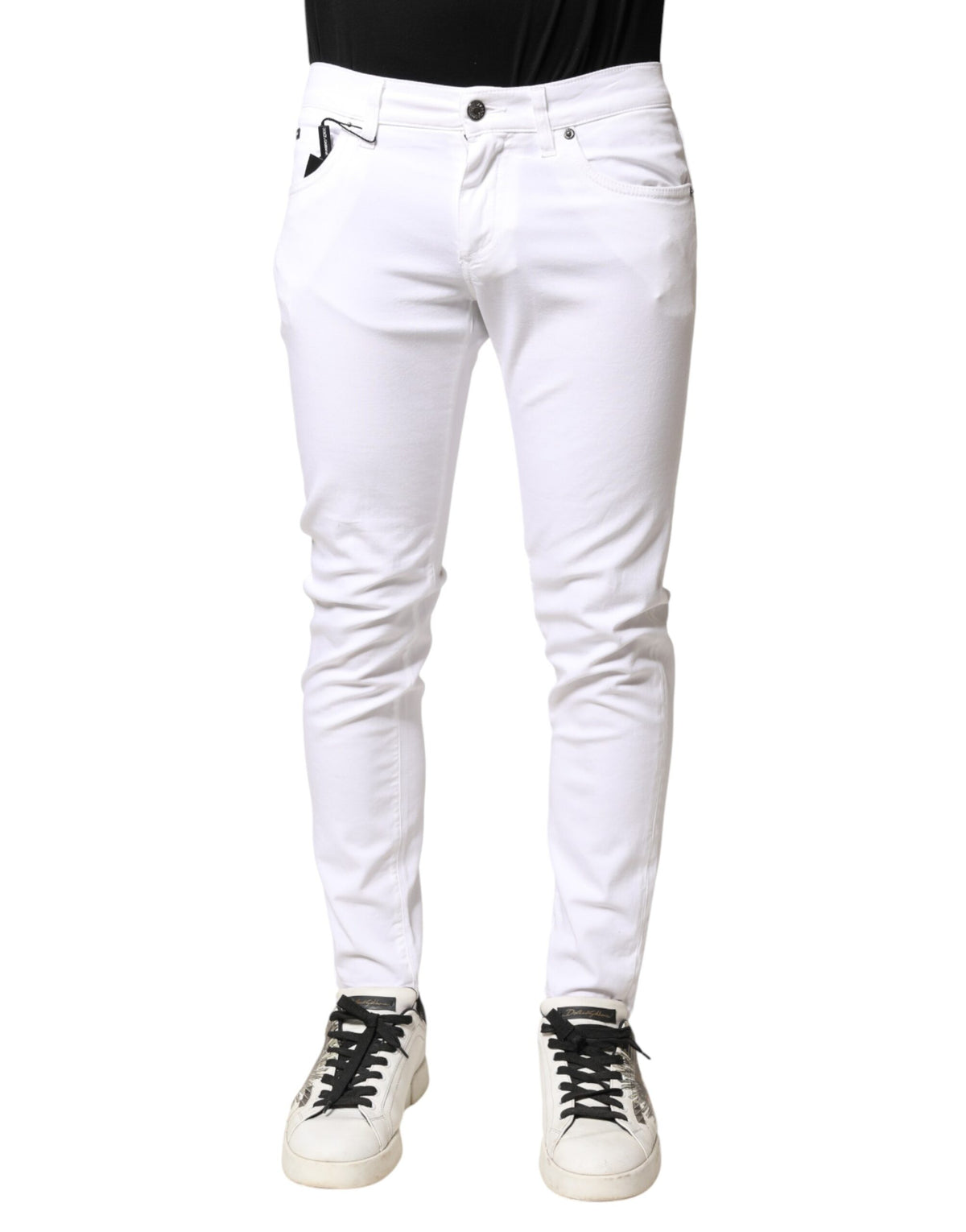 Jean skinny en coton stretch blanc Dolce &amp; Gabbana pour homme