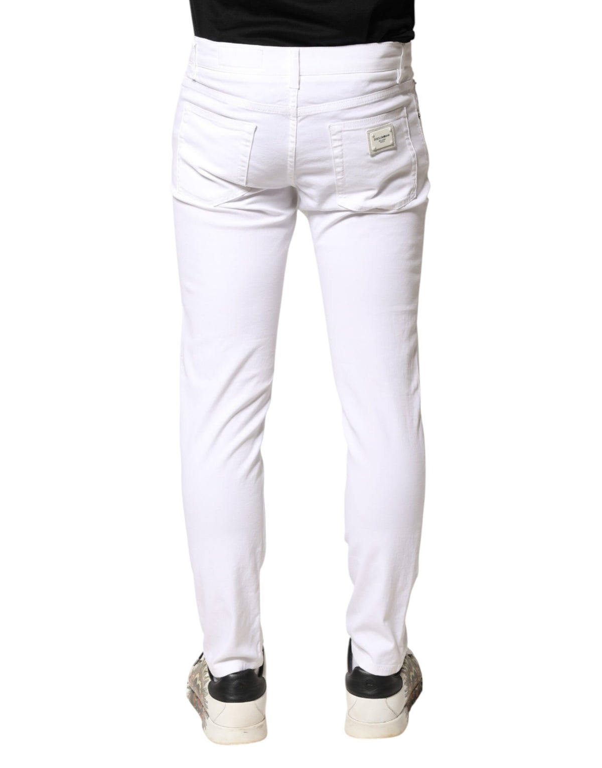 Jean skinny en coton stretch blanc Dolce &amp; Gabbana pour homme