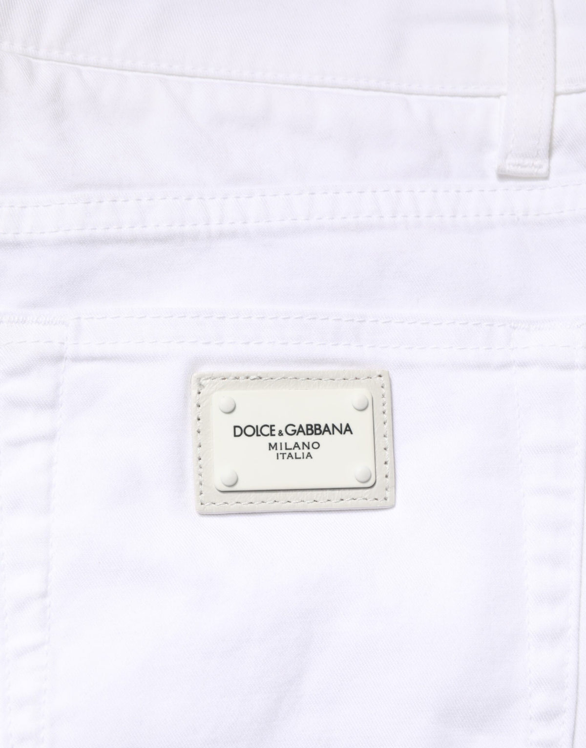 Jean skinny en coton stretch blanc Dolce &amp; Gabbana pour homme