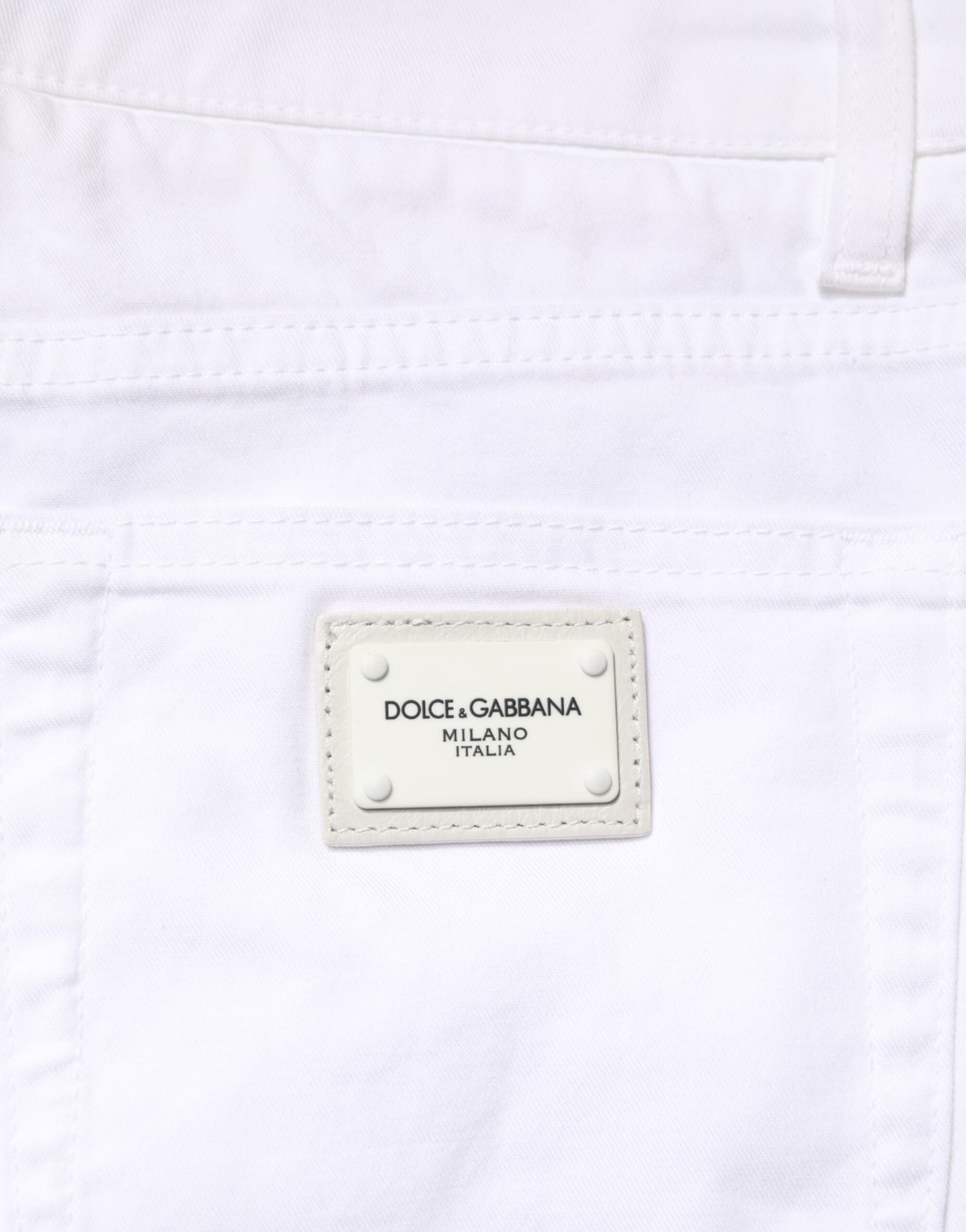 Dolce &amp; Gabbana Witte Katoenen Stretch Skinny Denim Herenjeans