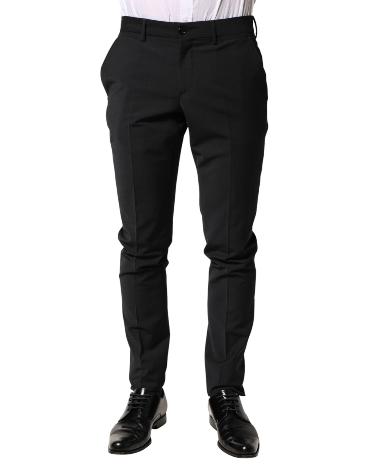 Pantalon tailleur noir en laine pour homme Dolce &amp; Gabbana