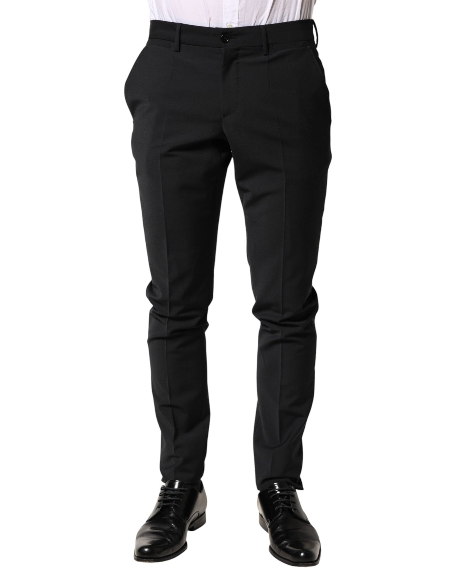 Pantalon tailleur noir en laine pour homme Dolce &amp; Gabbana