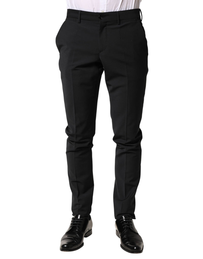 Pantalon tailleur noir en laine pour homme Dolce &amp; Gabbana