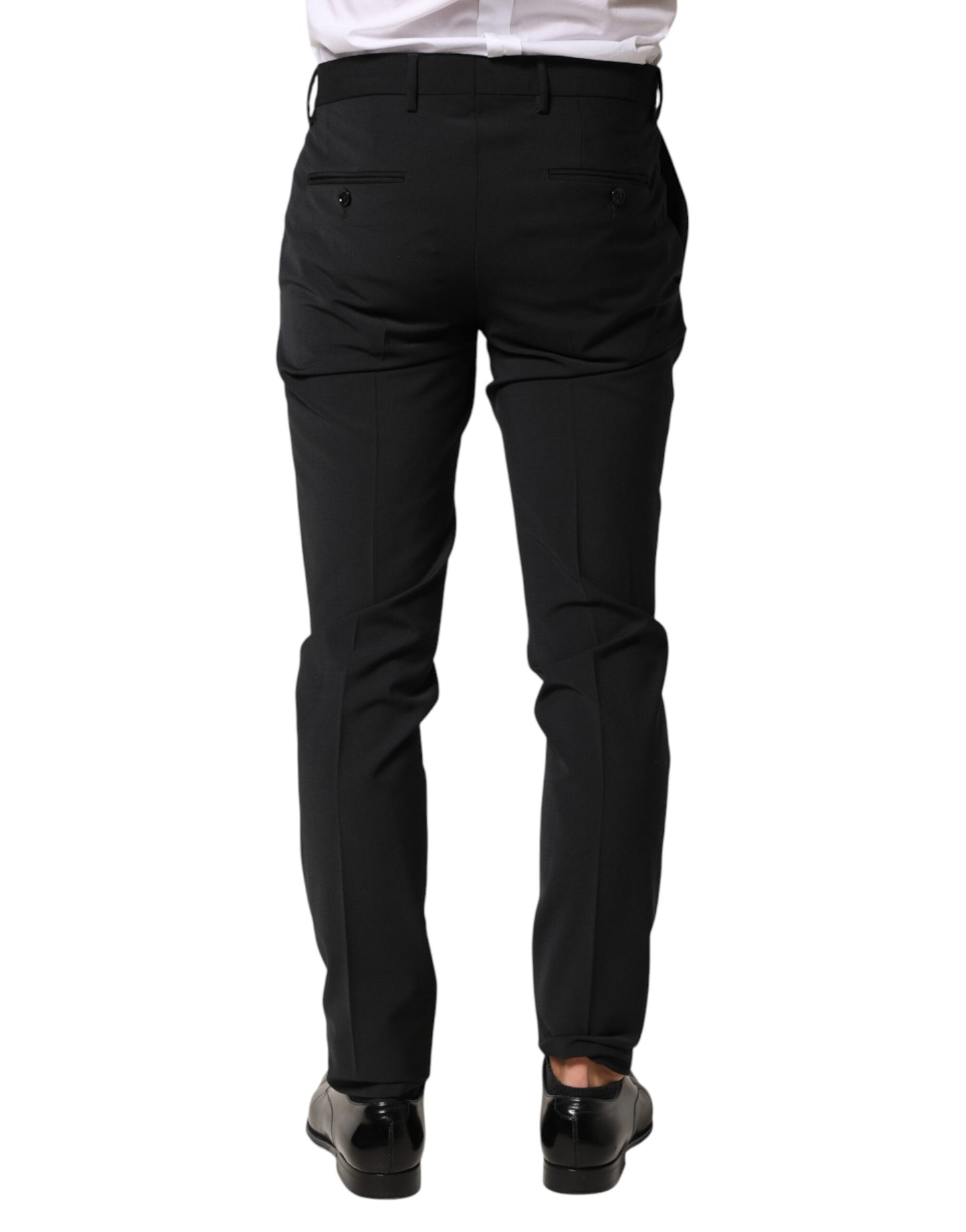 Pantalon tailleur noir en laine pour homme Dolce &amp; Gabbana