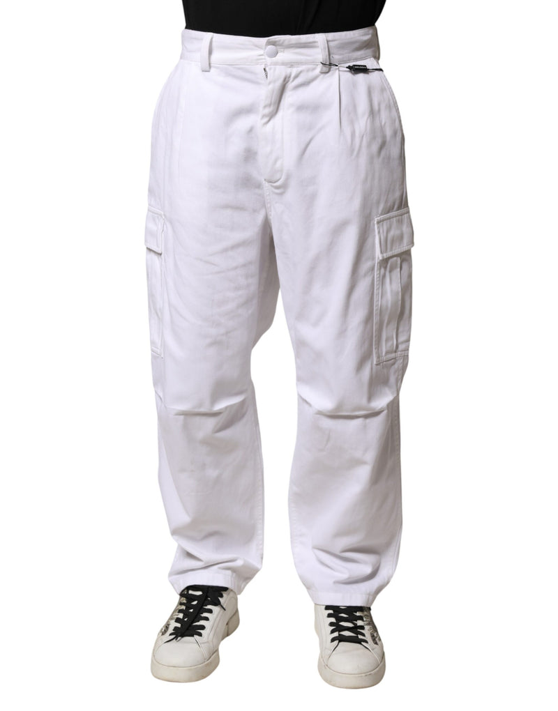 Pantalon cargo en denim blanc Dolce &amp; Gabbana pour homme