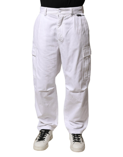 Pantalon cargo en denim blanc Dolce &amp; Gabbana pour homme