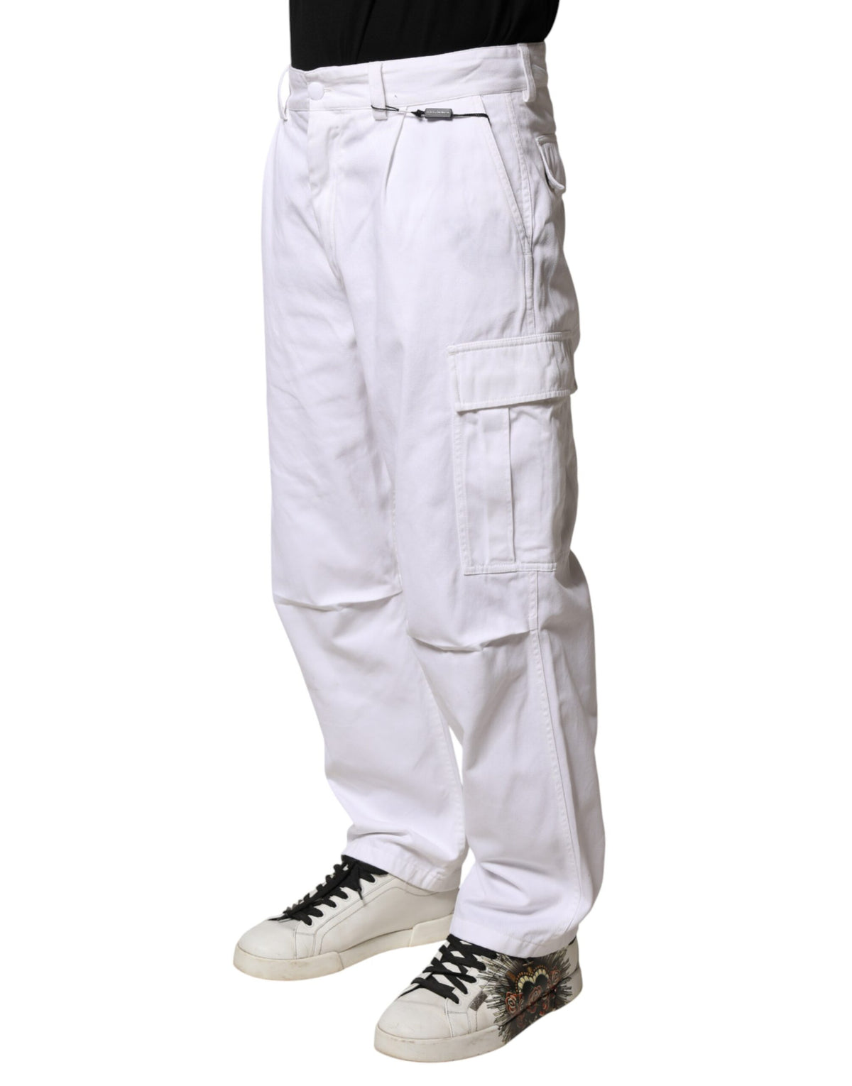 Pantalon cargo en denim blanc Dolce &amp; Gabbana pour homme