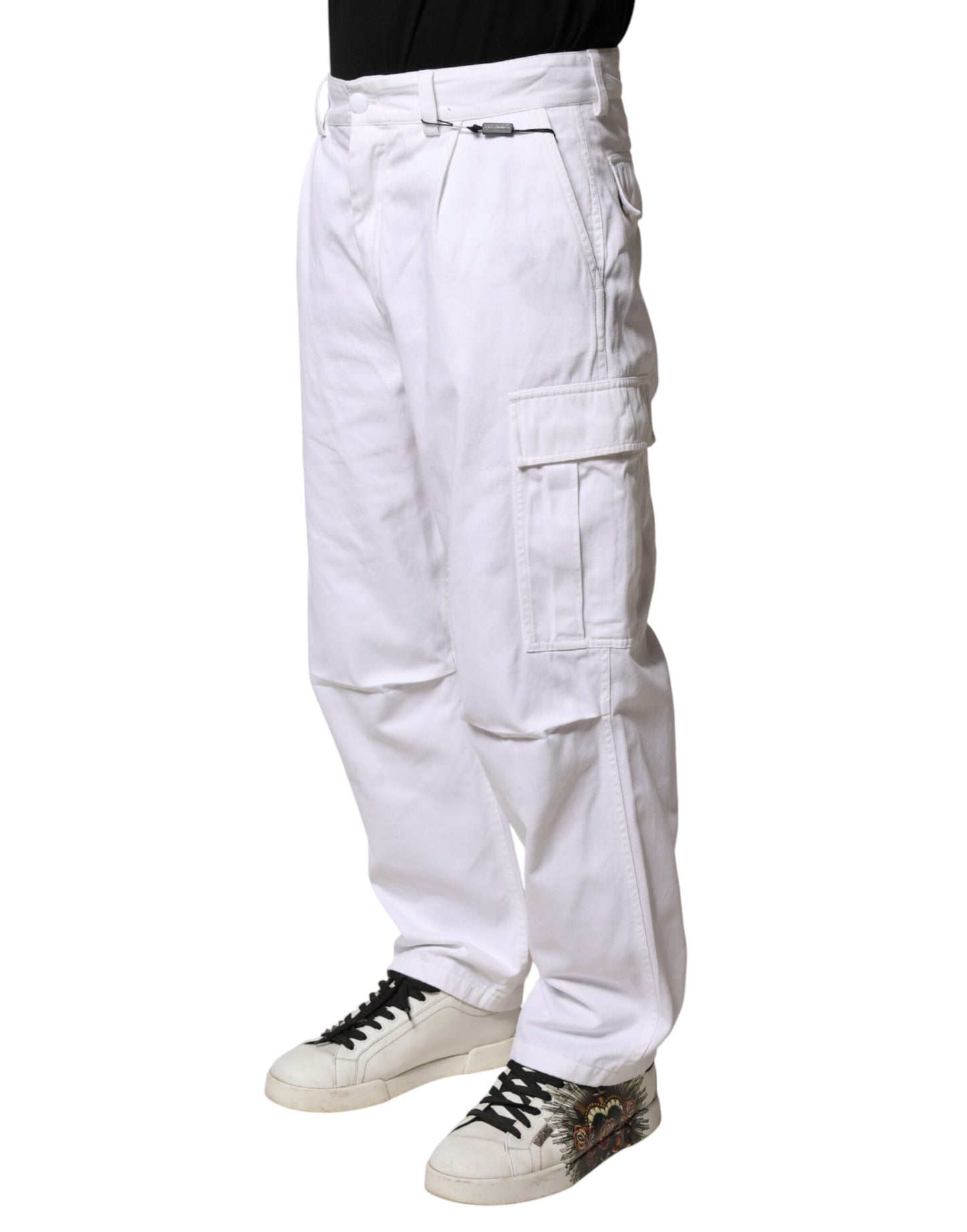 Pantalon cargo en denim blanc Dolce &amp; Gabbana pour homme