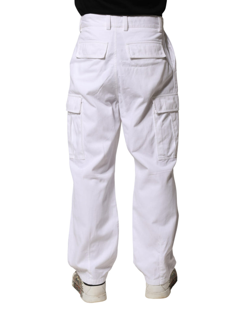 Pantalon cargo en denim blanc Dolce &amp; Gabbana pour homme