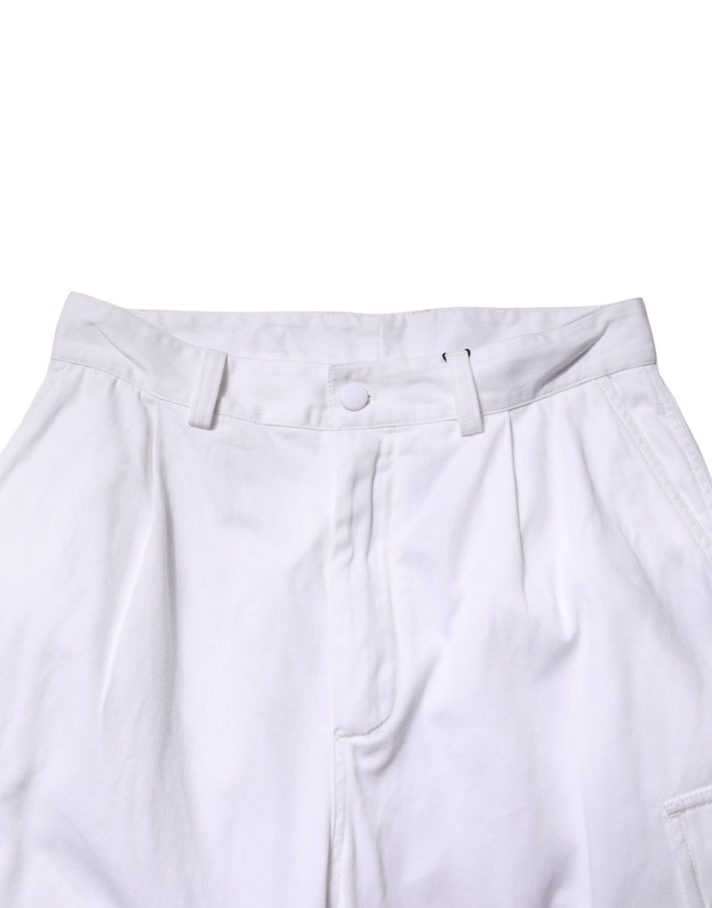 Pantalon cargo en denim blanc Dolce &amp; Gabbana pour homme