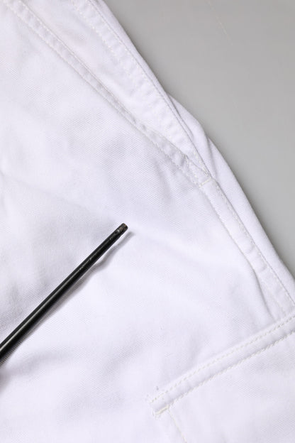 Pantalon cargo en denim blanc Dolce &amp; Gabbana pour homme