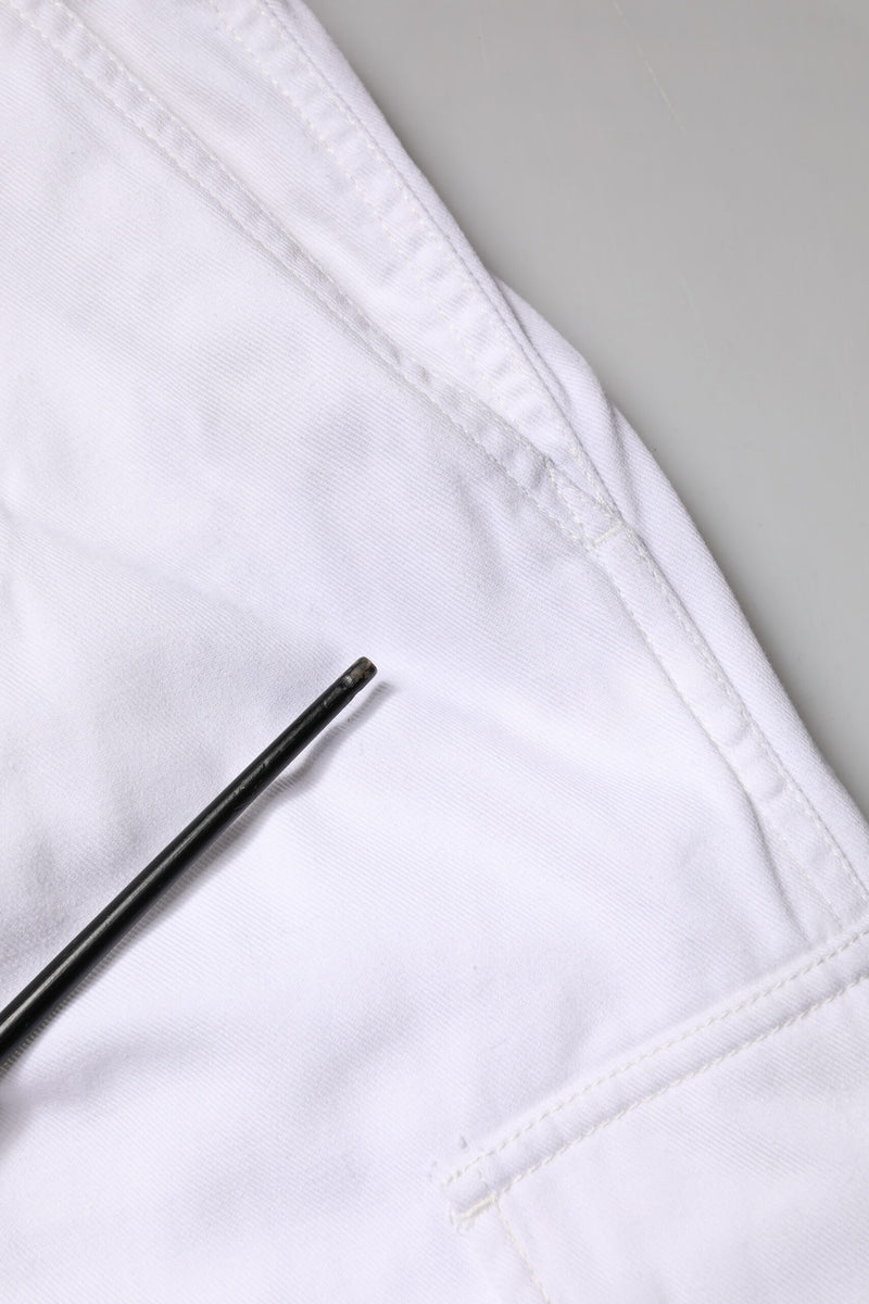 Pantalon cargo en denim blanc Dolce &amp; Gabbana pour homme