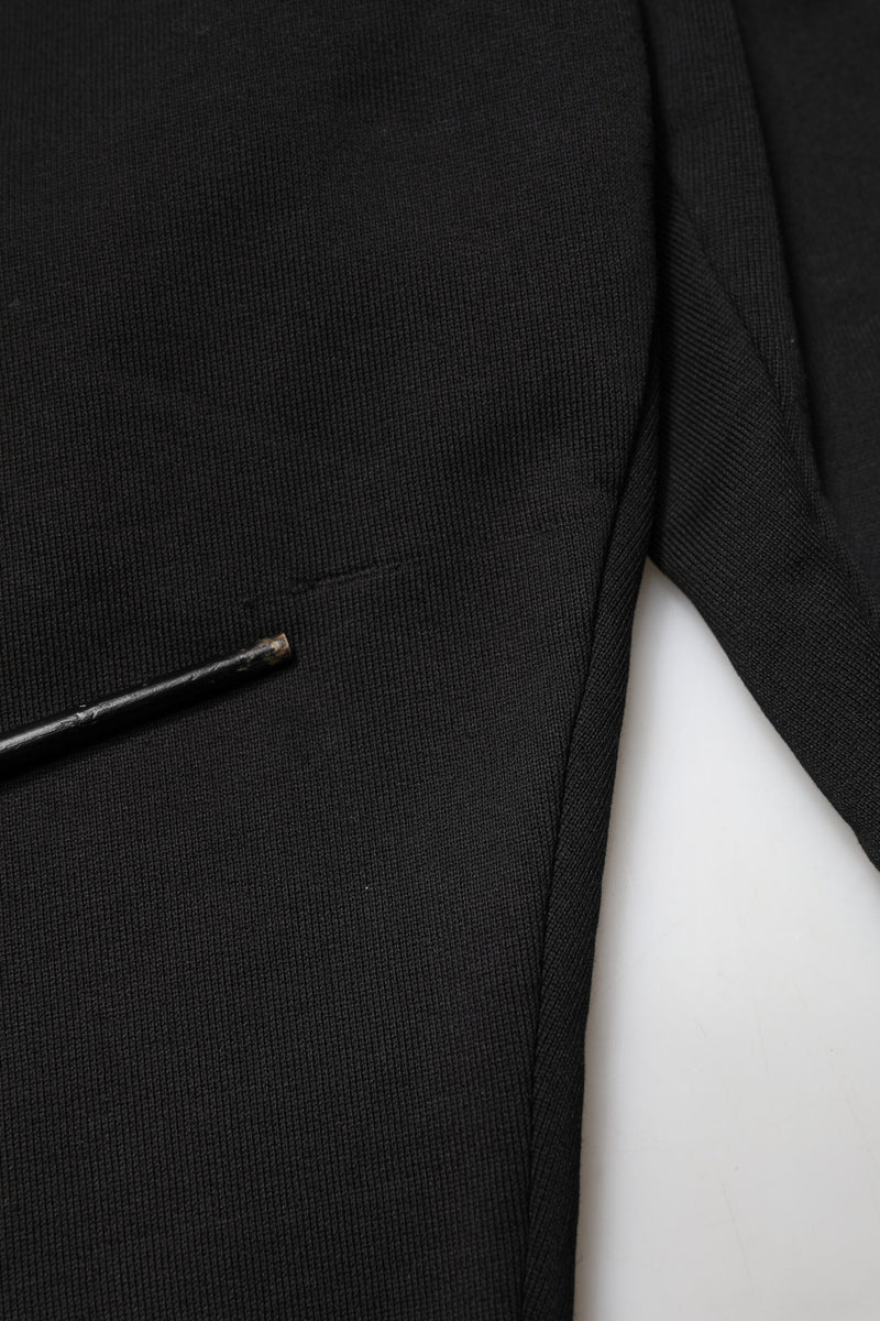 Pantalon de jogging Dolce &amp; Gabbana en coton noir, taille mi-haute