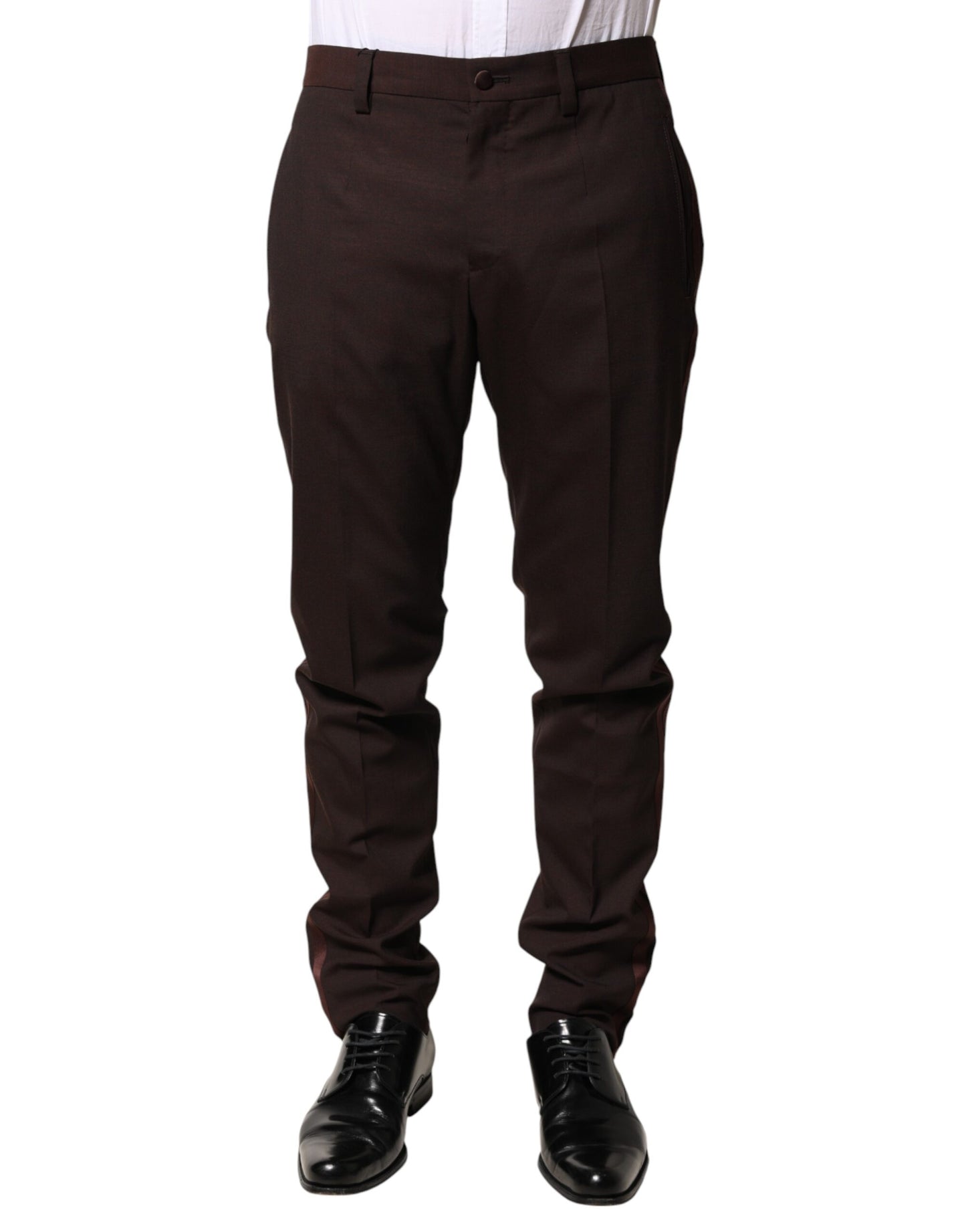 Pantalon habillé pour homme Dolce &amp; Gabbana en polyester marron