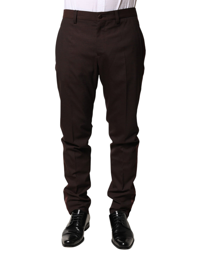 Pantalon habillé pour homme Dolce &amp; Gabbana en polyester marron