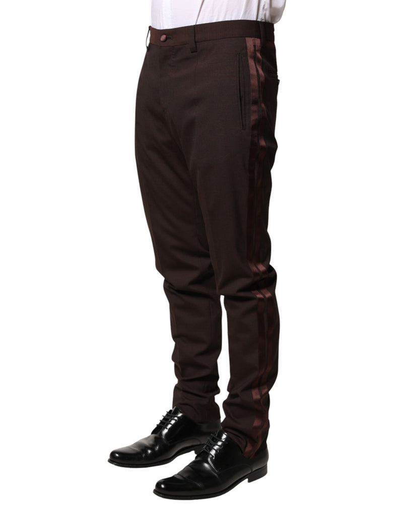 Pantalon habillé pour homme Dolce &amp; Gabbana en polyester marron