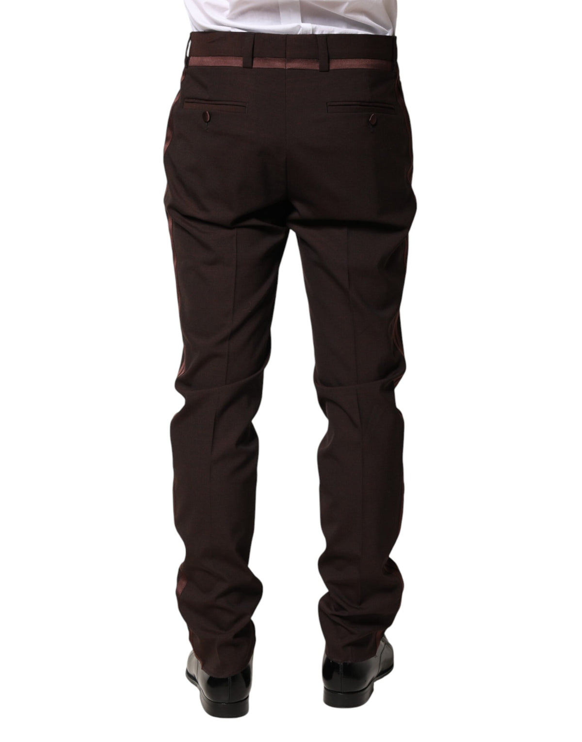 Pantalon habillé pour homme Dolce &amp; Gabbana en polyester marron