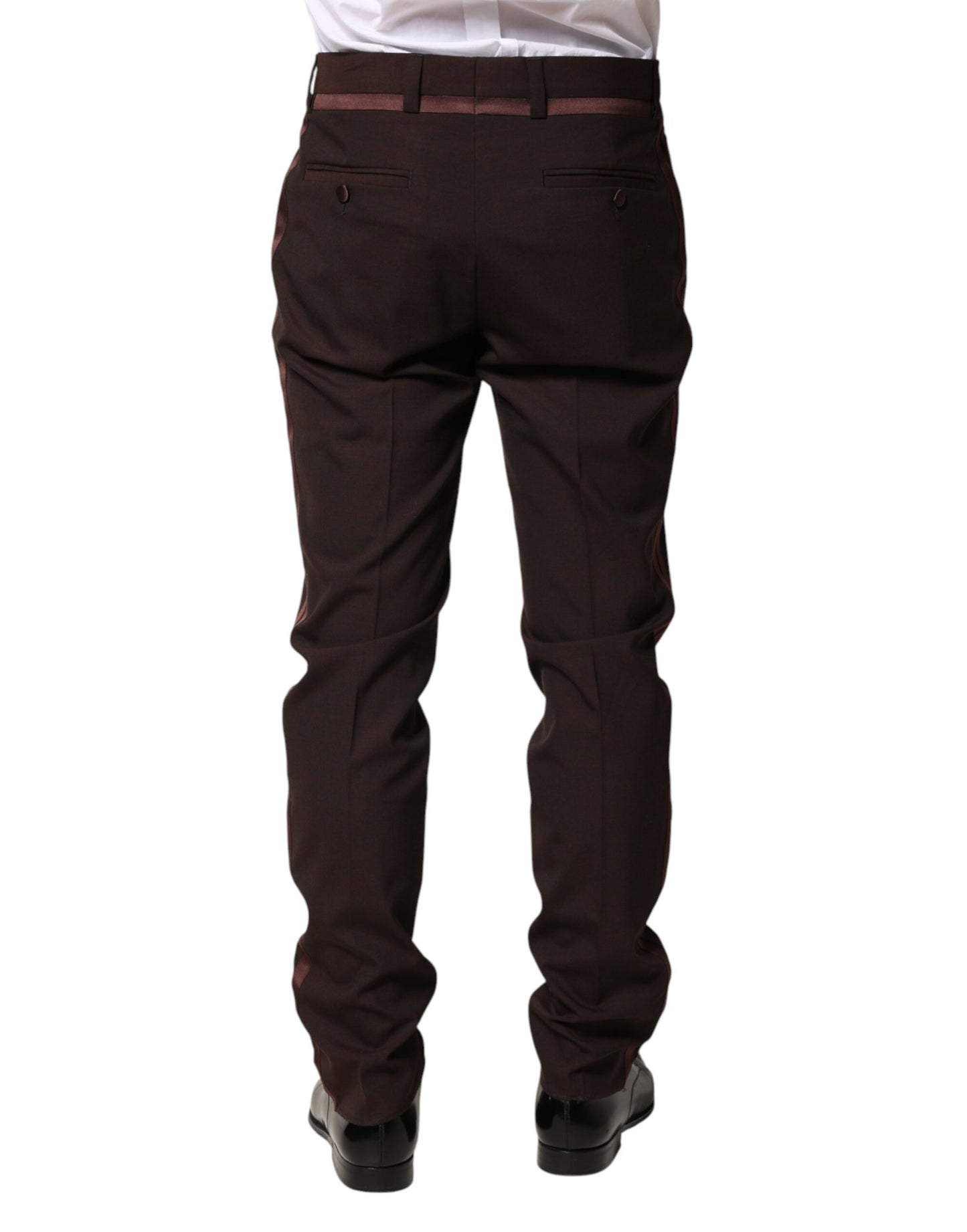Pantalon habillé pour homme Dolce &amp; Gabbana en polyester marron