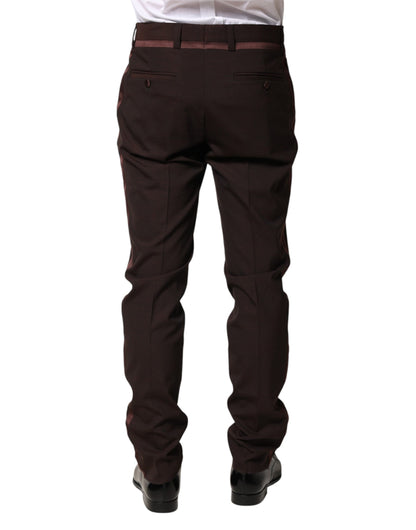 Pantalon habillé pour homme Dolce &amp; Gabbana en polyester marron