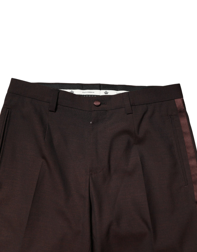 Pantalon habillé pour homme Dolce &amp; Gabbana en polyester marron