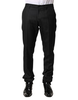 Pantalon habillé homme Dolce &amp; Gabbana à rayures noires en laine