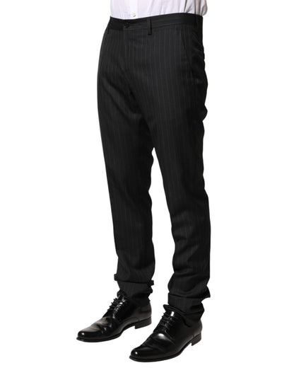 Pantalon habillé homme Dolce &amp; Gabbana à rayures noires en laine
