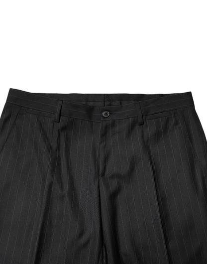 Pantalon habillé homme Dolce &amp; Gabbana à rayures noires en laine