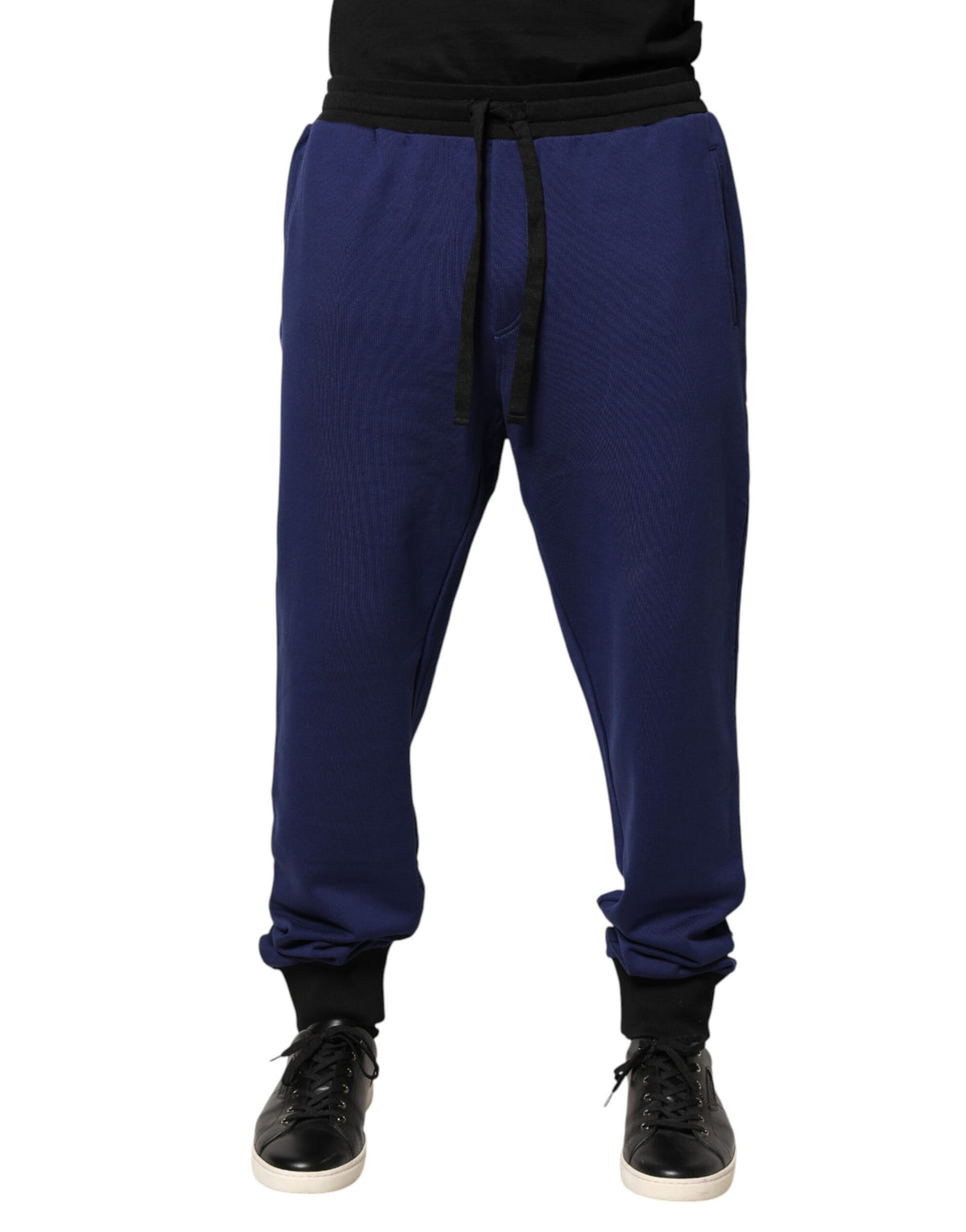 Pantalon de jogging Dolce &amp; Gabbana bleu en coton taille mi-haute
