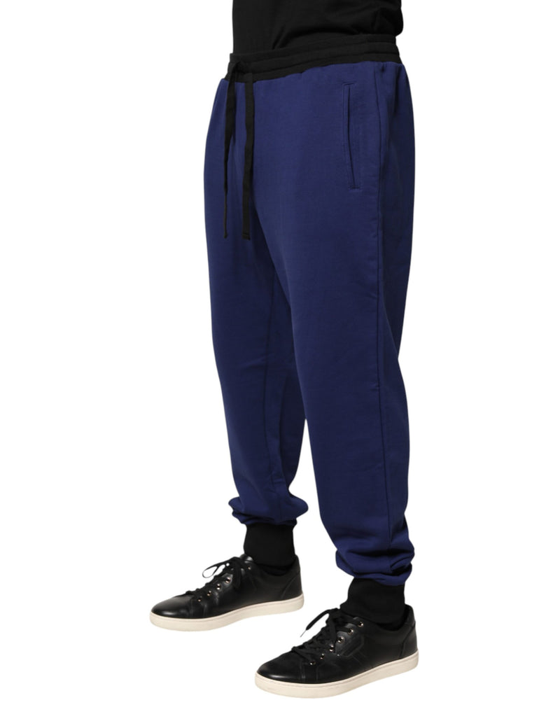 Pantalon de jogging Dolce &amp; Gabbana bleu en coton taille mi-haute