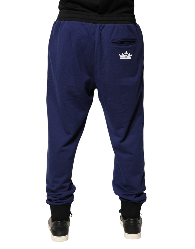 Pantalon de jogging Dolce &amp; Gabbana bleu en coton taille mi-haute