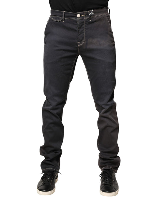 Jean skinny gris foncé Jeckerson pour homme, taille mi-haute