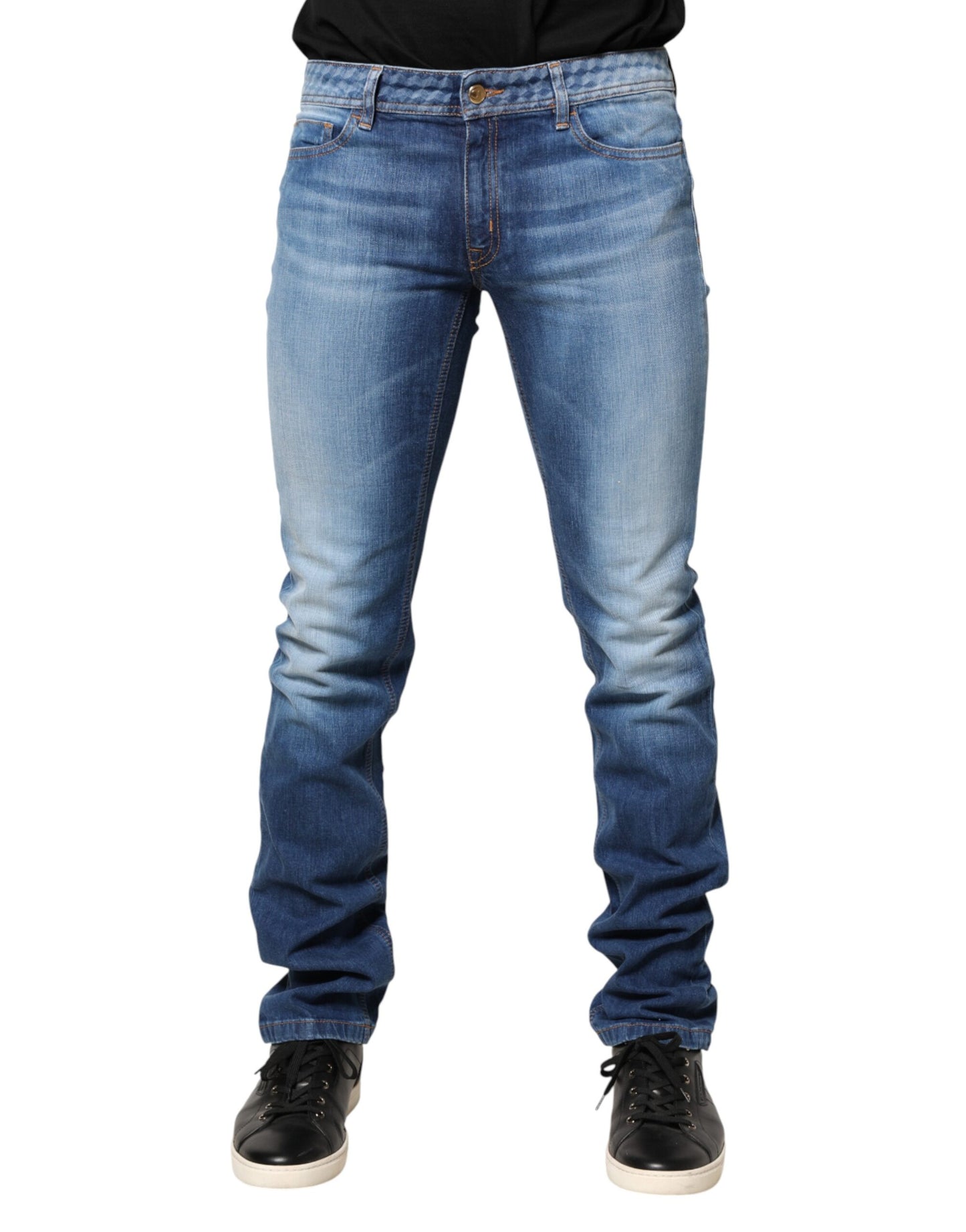 Jean skinny taille mi-haute délavé bleu Just Cavalli