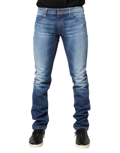 Jean skinny taille mi-haute délavé bleu Just Cavalli