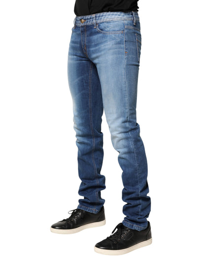 Jean skinny taille mi-haute délavé bleu Just Cavalli