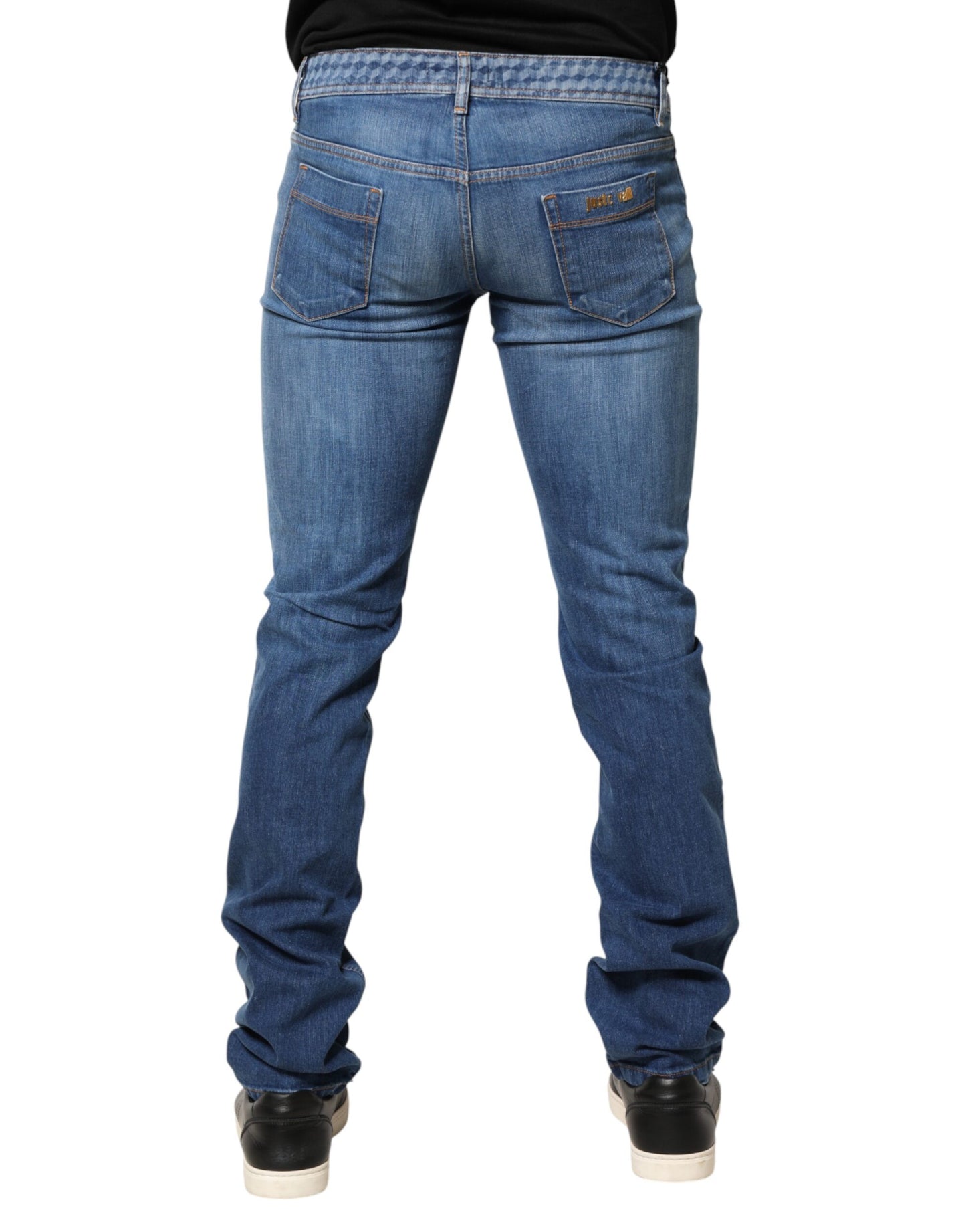 Jean skinny taille mi-haute délavé bleu Just Cavalli