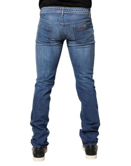 Jean skinny taille mi-haute délavé bleu Just Cavalli