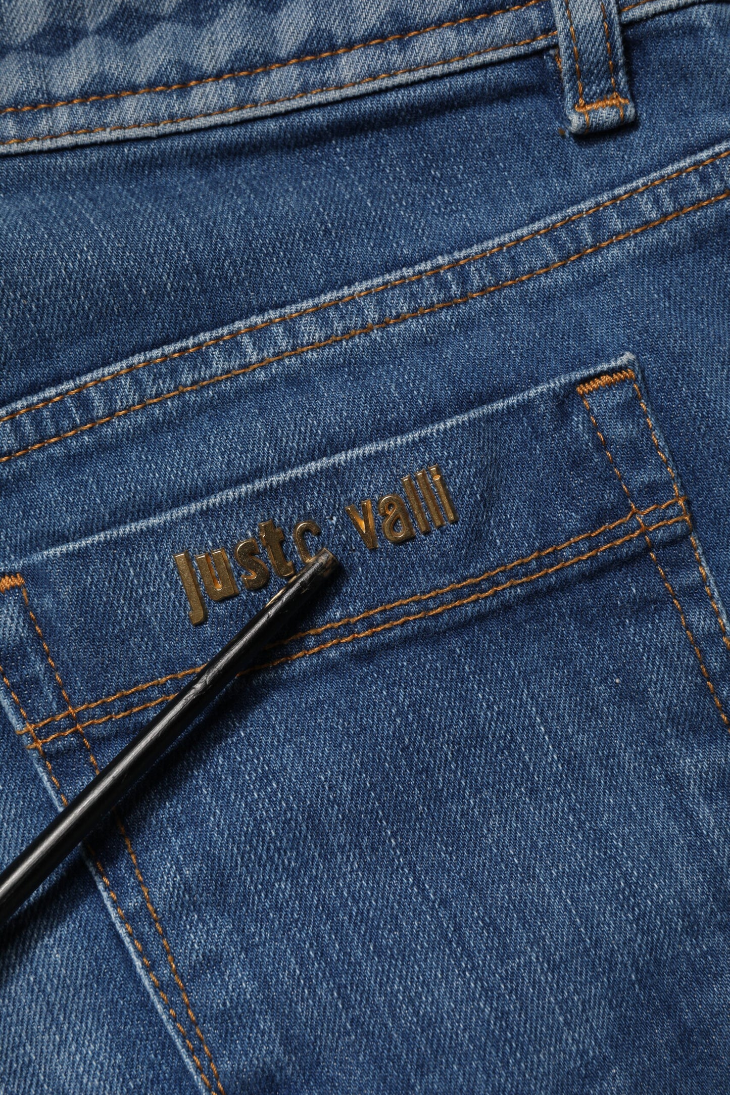 Jean skinny taille mi-haute délavé bleu Just Cavalli