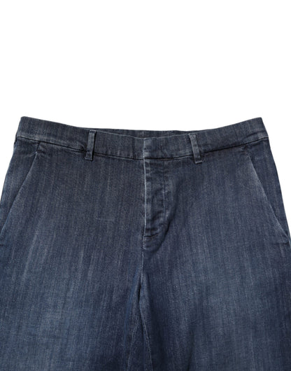 Pantalon en jean Prada bleu foncé, taille mi-haute, coupe skinny, pour homme