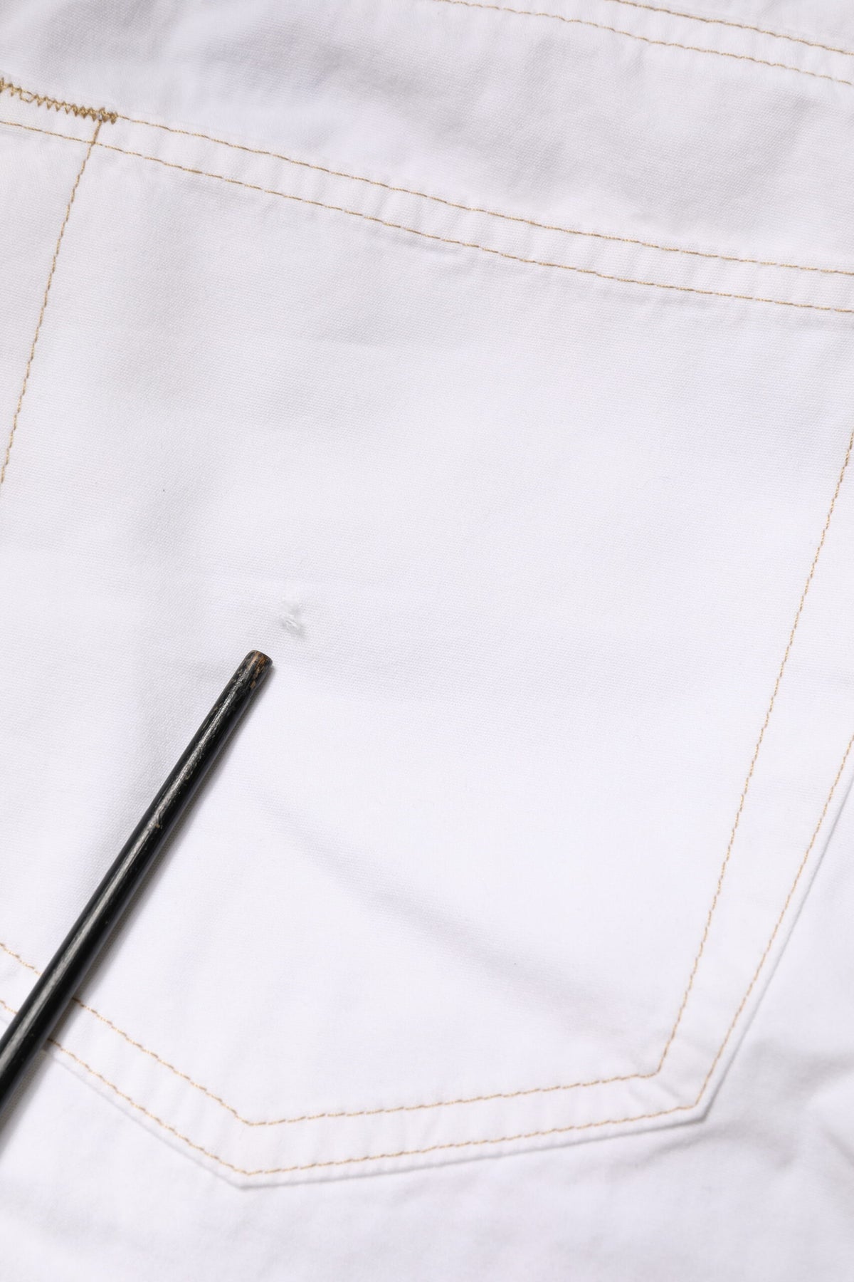 Jean Fred Perry blanc en coton, taille mi-haute, coupe droite, pour homme